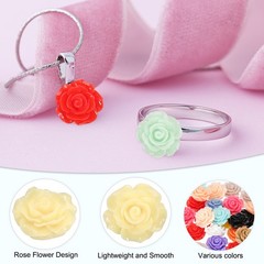 20mm Rose Flower Resin Cabochon, 30 Pcs Mini Rose Flower Resin, Light Yellow