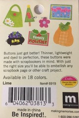 LIME GREEN CIRCLE ULTRA-THIN BUTTONS(24pc)Making Memories •Mini•Small•Holiday•🎄