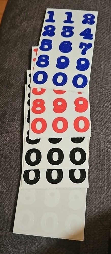 Frances Meyer BLUE, RED, WHITE AND 2 BLACK NUMBER Stickers Lot Of 5 Sheets
