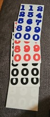 Frances Meyer BLUE, RED, WHITE AND 2 BLACK NUMBER Stickers Lot Of 5 Sheets