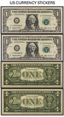 $1 One Dollar 1993 Federal Reserve Note (US CURRENCY STICKERS) (Lot Of 2)