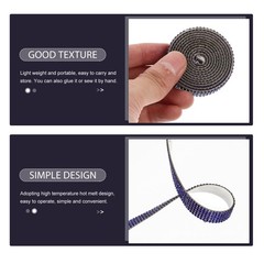 3 Packs Lightweight Blue Rhinestone Trim Self Adhesive for Embellishing Clothes