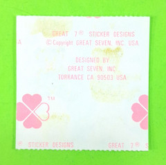 Vintage Fuzzy Great 7 Green & Yellow Teddy Bears Sticker Mod
