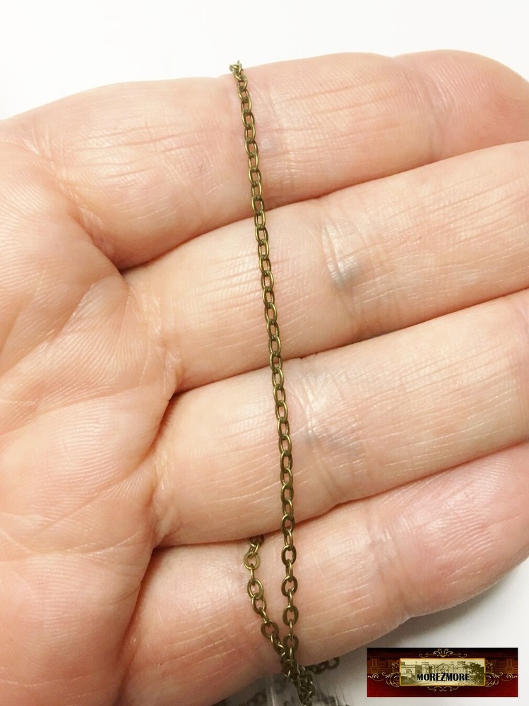 M01318-Bronze MOREZMORE Thin O Link Chain Doll Scale 2mm Miniature Mini Prop