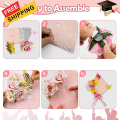YIXAXKAO DIY Graduation Cap Decorations Kit 9 x 9 inches, Light pink