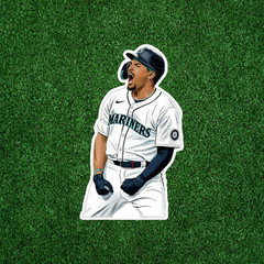 Illustrated realistic cartoon baseball Pack of 5 Glossy stickers