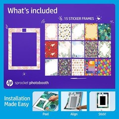 HP Decorative Stickers Frames, Custom Adhesive Only for HP Sprocket Photobooth