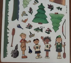 Provo Craft Scrapbooking Stickers by Leere Aldrich, CAMP, large sheet