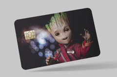 GROOT guardians of the galaxy, 2 pc credit card skin & DEBIT CARD,TROLLEY & GYM