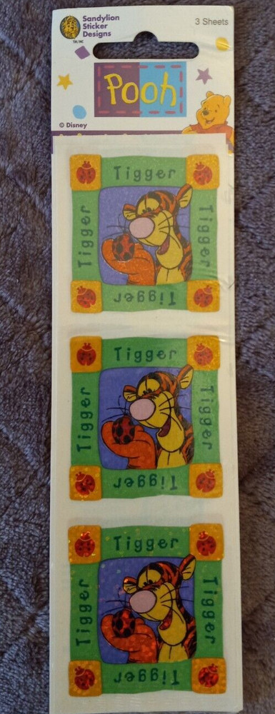 Vintage Sandylion Winnie The Pooh Tigger Prismatic Stickers *Sealed