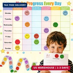 2000 Pcs Rainbow Glitter & Colorful Smile Face Stickers – 1 Inch Happy Face Rewa
