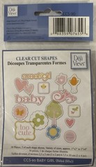 Deja Views Clear Cut Shapes Glitter Accents Baby Girl Scrapbook 3pk