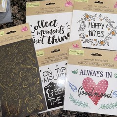 Lot of 67 Packages Crafters Square Assorted Stickers, Transfers, Stencils New
