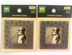 Lot of 2 Making Memories FLOWER SQUARE CHARMED FRAMES 2-1/4″ X 2-1/4″