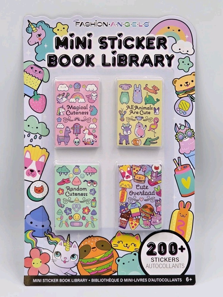 Brand New Set Of 4 Fashion Angels Super Cute Mini Sticker Book Library 200+