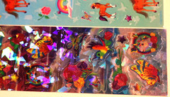 VINTAGE LOT LISA FRANK STICKER STRIP BUBBLE CRYSTAL PRISM HORSES KITTIES PUPPIES