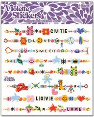 Violette Stickers 2 Sheets Friendship Bracelets Beads Charms Love Sweet Cute