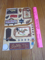 Stickers Wild West Western Arrowheads USED partial sheet Amy Gatewood Sheriff