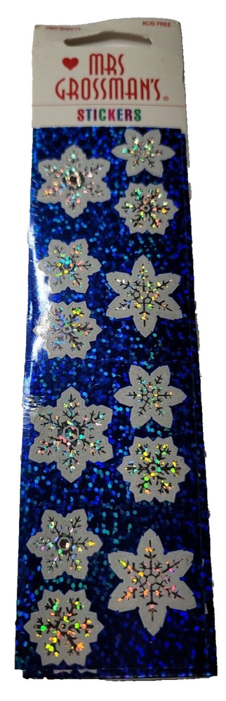Mrs Grossman’s 1998 New in Package Sparkle Snowflakes Stickers Prismatic VTG
