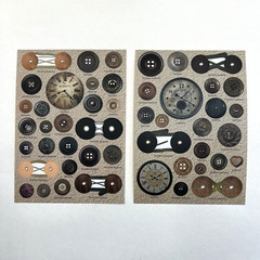 Vintage Style Button Stickers Scrapbooking Junk Journal Collage Card Making