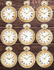 Pocket Watch Die Cut Vinyl Stickers Set Scrapbooking Laptop Water Bottle