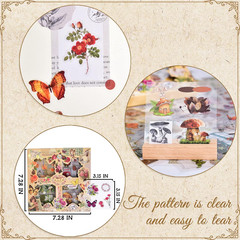510PCS Floral Scrapbook Stickers Kit Vintage Flowers Butterfly Mushroom Fall Ma