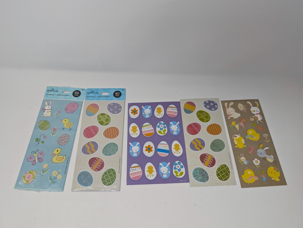 Hallmark and AGC Easter Theme Sticker Lot, 11 Sheets (2 Sealed Packs + 3)