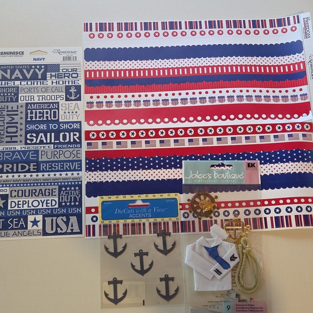 Navy themed scrapbook kit