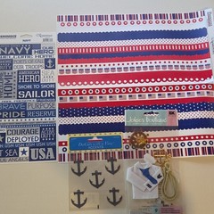 Navy themed scrapbook kit