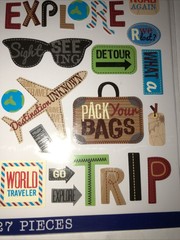 Lot of 2 NIP Happy Traveling, scrapbook stickers Sticko 52-38261