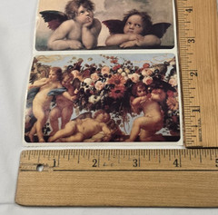 Vintage Brier Rose Angels Cherubs Cupids 4″ x 2 1/2″ Large STICKERS – LOT of 5