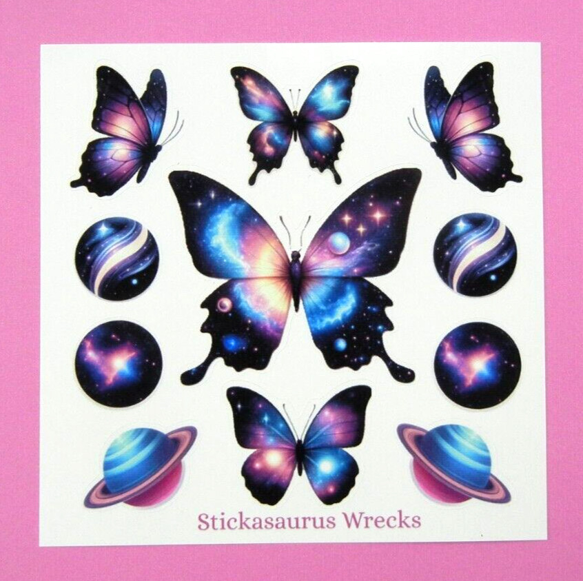 Galaxy Butterflies Sticker Sheet