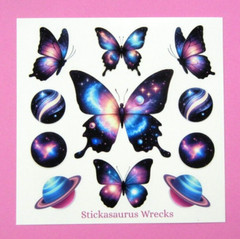 Galaxy Butterflies Sticker Sheet