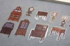 40pcs vintage stuff PET stickers | Pendulum wall clock Vintage stuff furniture