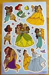 DISNEY PRINCESS STICKERS 2 SHEETS FREE SHIPPING SALE