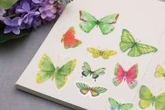 Butterfly sticker | butterflies nature green insect themed PET plastic
