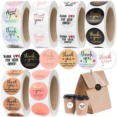 3000Pcs Thank You Stickers 6 Rolls for Small Business Orders Baking & Crafts