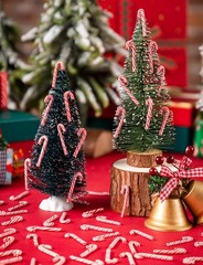 120 Pcs Mini Candy Canes for Crafts, Red White 120 and
