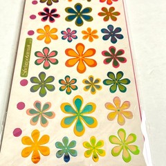 Stickopotamus Funky Flowers Binder Stickers Groovy Hippie Colorful Vintage