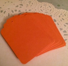 25 Hand Punched Orange Gift Tags, Scrapbook, Crafts, Etc.