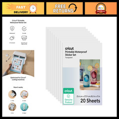 Waterproof Clear Sticker Paper – 20 Transparent Sheets, 8.5×11, Printable for In