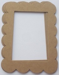 {3} LARGE SCALLOP PICTURE FRAMES – Unfinished Bare Chipboard Die Cuts