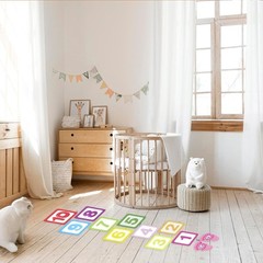 Hopscotch Game Floor Stickers for Kids, Fun Puzzle Wall Decals