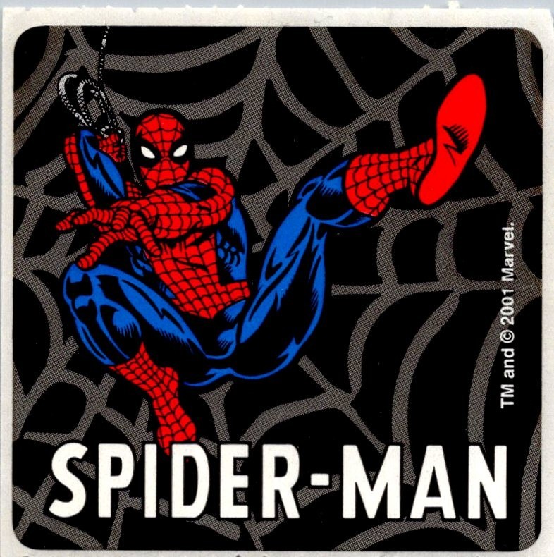 Y2K 2001 Marvel Spider-Man Sticker SandyLion SmileMakers VTG