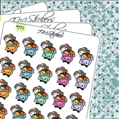 Declutter Cleaning Home Chore Tracker Hand Drawn Planner Sticker Organize Spring