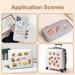 200 Pcs Cute Fast Food Stickers Self Adhesive Decorative Decals for Scrapbooking