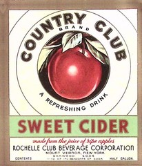 Rochelle Club Beverage Country Club Sweet Cider Label MT VERNON NY LOT OF 4