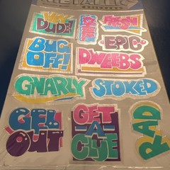 Vintage 80a Stickers Paper Magic 80s Slang Valley Girl Foiled Sealed
