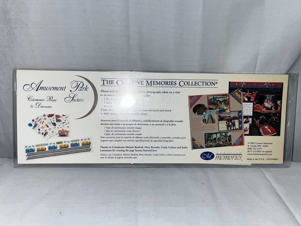 Creative Memories Amusement Park Stickers Pack 2002 USA NIP New