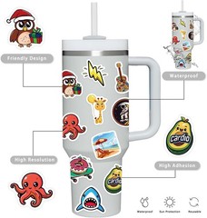 Vibrant 200 Cute Stickers – Kawaii Aesthetic for Water Bottles, Laptops, Crafts